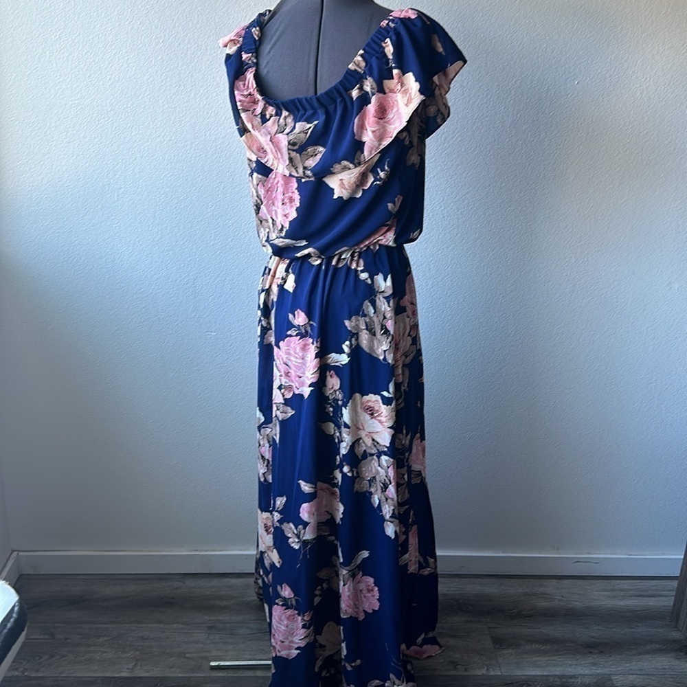 PremierAmour dress blue pink floral size 10 ruffled balletcore - Picture 5 of 10